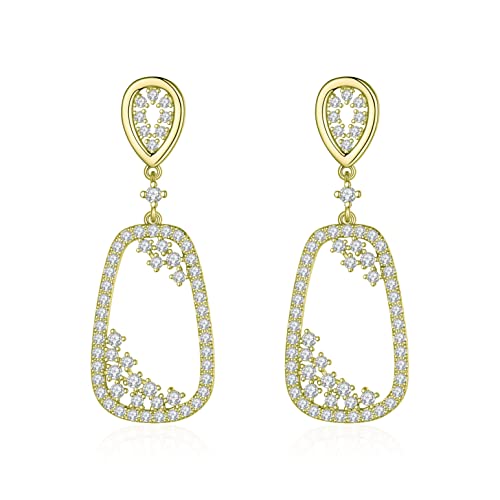 Boucles d'oreilles femmes pendantes carrées avec gemmes et accessoires rétro