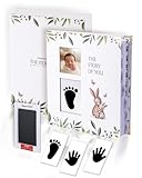HappyCubbs Baby Book Keepsake - Baby Memory Book for Boy or Girl - Baby Journal, Pregnancy Journal with Hand and Footprint Ink Pad - First 5 Year Baby Milestone Book