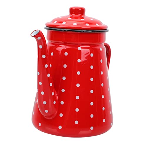 Healifty Enameled Coffee Pot Narrow Mouth Kettle for Household Use Elegant Design for Tea and Coffee Efficient Heat Conduction Housewarming present