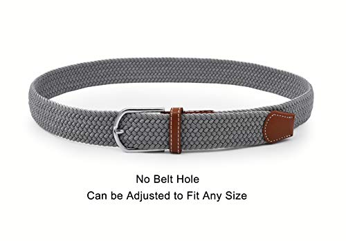 Weave Elastic Belt, Unisex Braided Casual Outdoor Fabric Woven Belt Waist Straps with Metal Buckle3