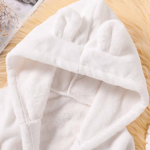 Toddler Unisex Baby R𝐨be Hooded Fleece Bathr𝐨be and Towel for Kids Boys Girls Plush Flannel Bathr𝐨be Warm Winter3