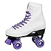 C SEVEN C7skates Soft Faux Leather Quad Roller Skates (Purple, Women's 9 / Men's 8)