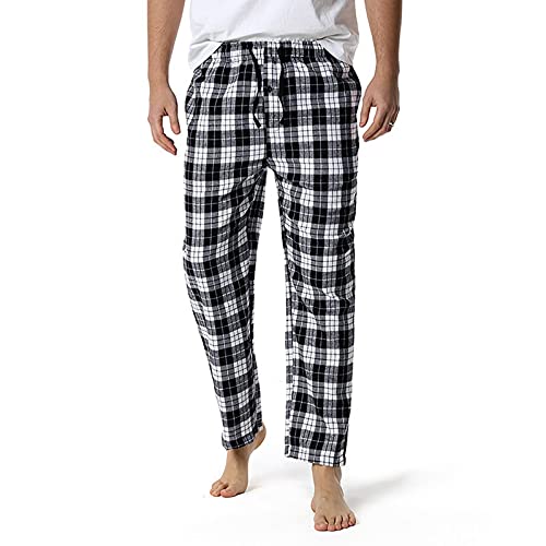Dreamyth Mens Pajama Pants Ultra Soft Cotton And Linen Sleep Pants Plaid Pj Bottoms Lounge Pants With Pockets #TOP7