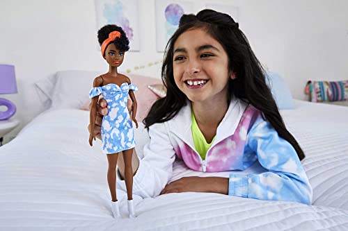 Muñeca Barbie Fashionistas #185 con vestido y accesorios miniatura 3
