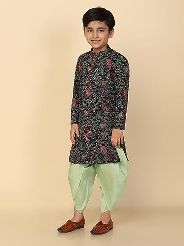 Image of KISAH Kids' Kurta Set - Printed Cotton Blend - Traditional Indian Ethnic Wear for Men - Ideal for Weddings and Festivals