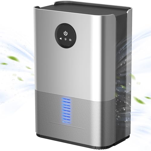 PTHRAOUTA Small Dehumidifier with Drain Hose, (850 sq.ft) Portable Mini Dehumidifiers for Home...