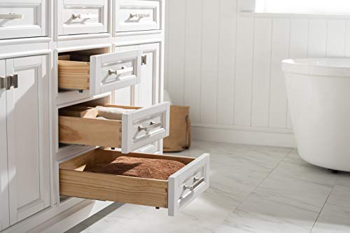 Design Element Ml-60S-Wt Milano 60" Single Bathroom Vanity Set In White With Carrara Marble And Sink #TOP4