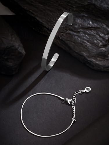 Qiroko Chrome Viper Stainless Steel Chain Bracelet Chrome Viper Kada - Image 3