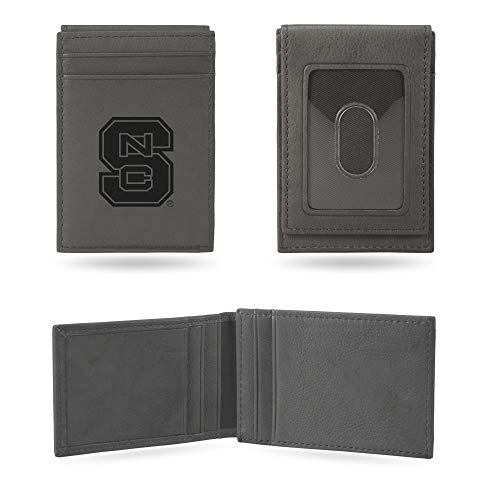 Image of Rico Industries NCAA Gray Laser Engraved Front Pocket Wallet - Compact /Comfortable /Slim