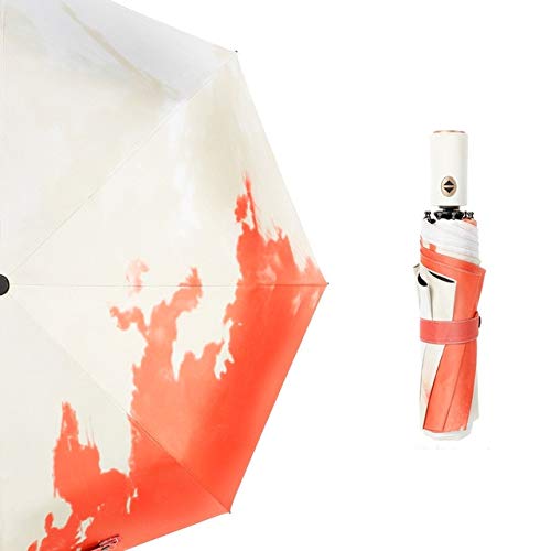 Conception de poignée Blanche parapluies de Pluie à Pliage Automatique pour Les Femmes Parapluie de Paysage de Protection Solaire Anti-Pluie UV