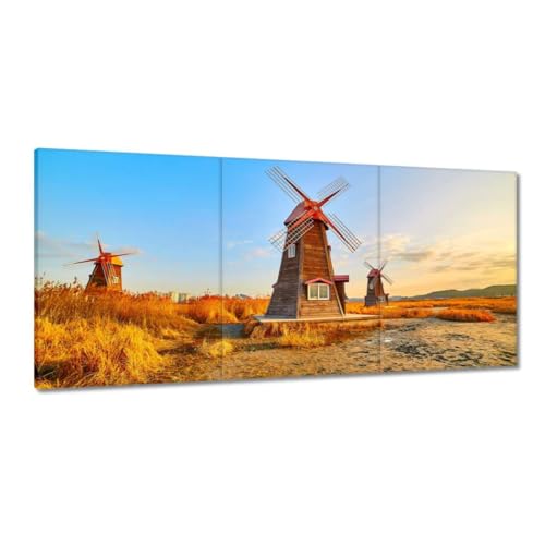 Peinture imprimée sur toile 210 x 100 cm moulin à vent paysage décoration murale