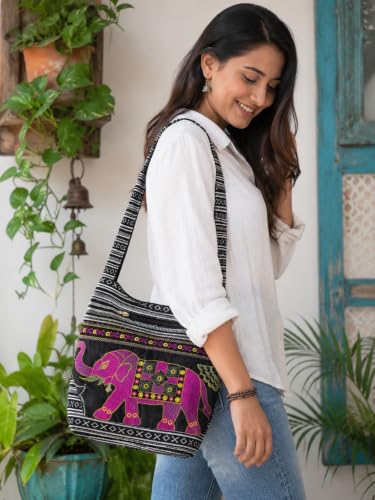 Image of SUVASANA Large Sling Shoulder Bag for Men Women Casual Comfortable Everyday Purse Travel Women's Cross-body Bags