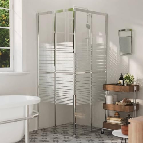 Cabina de Ducha ESG 80x80x180 cm con Paneles de Vidrio y Perfil de Aluminio, 4 Piezas para Baño Moderno, Fácil Instalación, Incluye Materiales de Montaje, Diseño Elegante