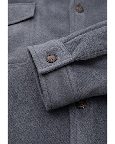 Image of Lisskolo Men's Warm Sherpa Flannel Shirt Jacket Heavy Fleece Lined Plaid Button Up Jackets