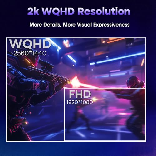 Image of Amzfast 27 Inch Gaming Monitor 320Hz 240Hz WQHD 2560 x 1440p Fast IPS Monitor, 1ms G-SYNC Compatible, HDR400, 135% sRGB, 99% DCI-P3, PIP /PBP, Height Adjustable, HDMI 2.1 x 2&DP 1.4 x 2, G27F6Q MAX