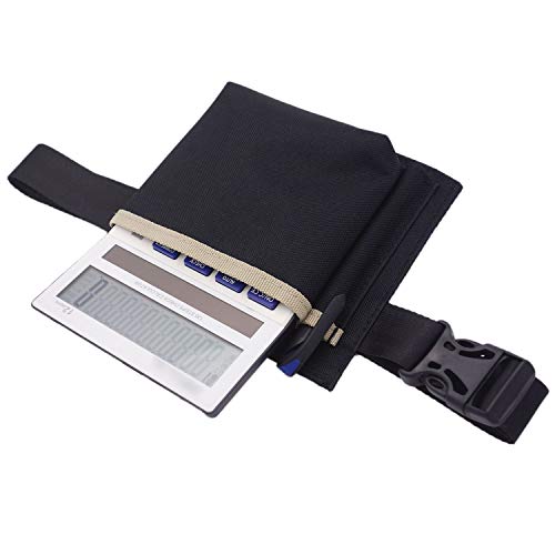 Multifunction Black Restaurant Waiter Waist Money Pouch Apron Bag with Adjustable Waist Strap Belt for Bars Cafes, One Size (6.7x6 Inch)