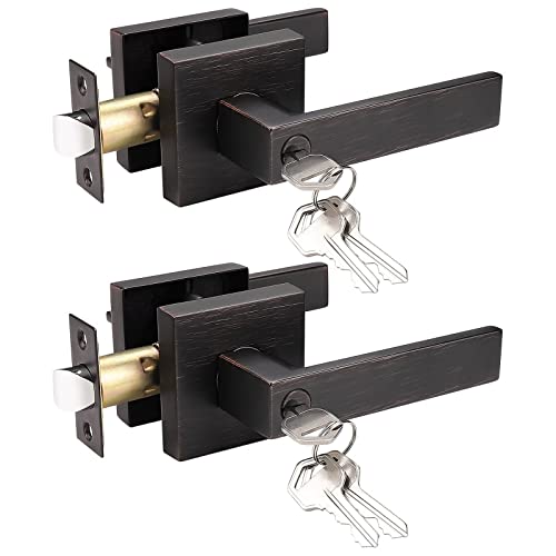 knobelite 2 Pack Oil Rubbed Bronze Key Lock Door Handles Review: A Comprehensive Look