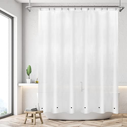 Image of Mrs Awesome Short Shower Curtain Liner with 6 Magnets 72 x 66 inch Frosted Thick PEVA Waterproof Plastic Shower Curtain 72x66, Frost