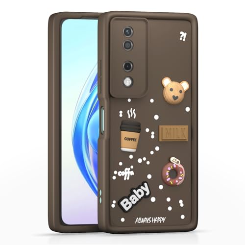 Image of Pikkme Back Cover for Honor X7B 5G | Cute Fun Cartoon 3D Bear Silicone Full Body Protection Bumper Case (Brown)