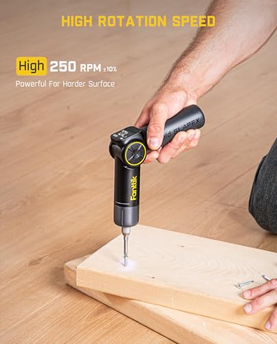 Fanttik S1 APEX Electric Screwdriver, Pivot Handle Screwdriver, Max 7N.m High Torque, 2 Speed Options, 1/4''Hex, Screen Interaction, Tech Tool for DIY Enthusiasts-Basic Edition