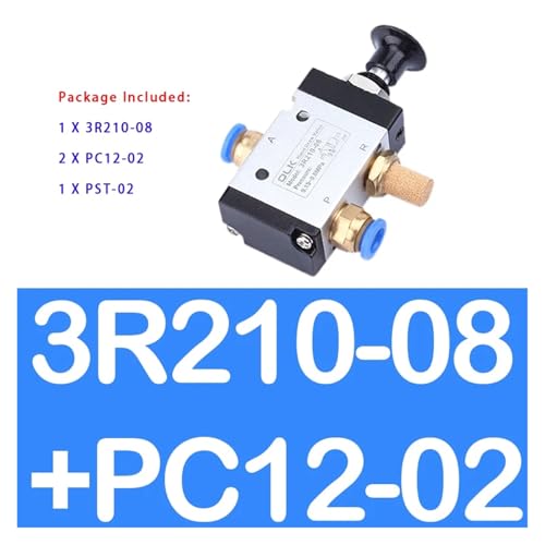 Distributeur d'air 3R210-08 1/4" en alliage robuste avec commande manuelle fluide - 3