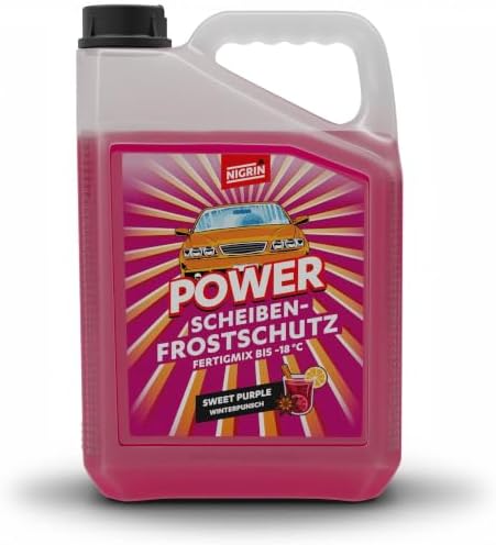 NIGRIN POWER Scheibenfrostschutz Fertigmix Sweet Purple | 5 Liter | wirksam bis -18°C | Anti-Freeze-Formel | Reinigungszusatz für Autoscheiben & Scheinwerfer | schlierenfrei | poly
