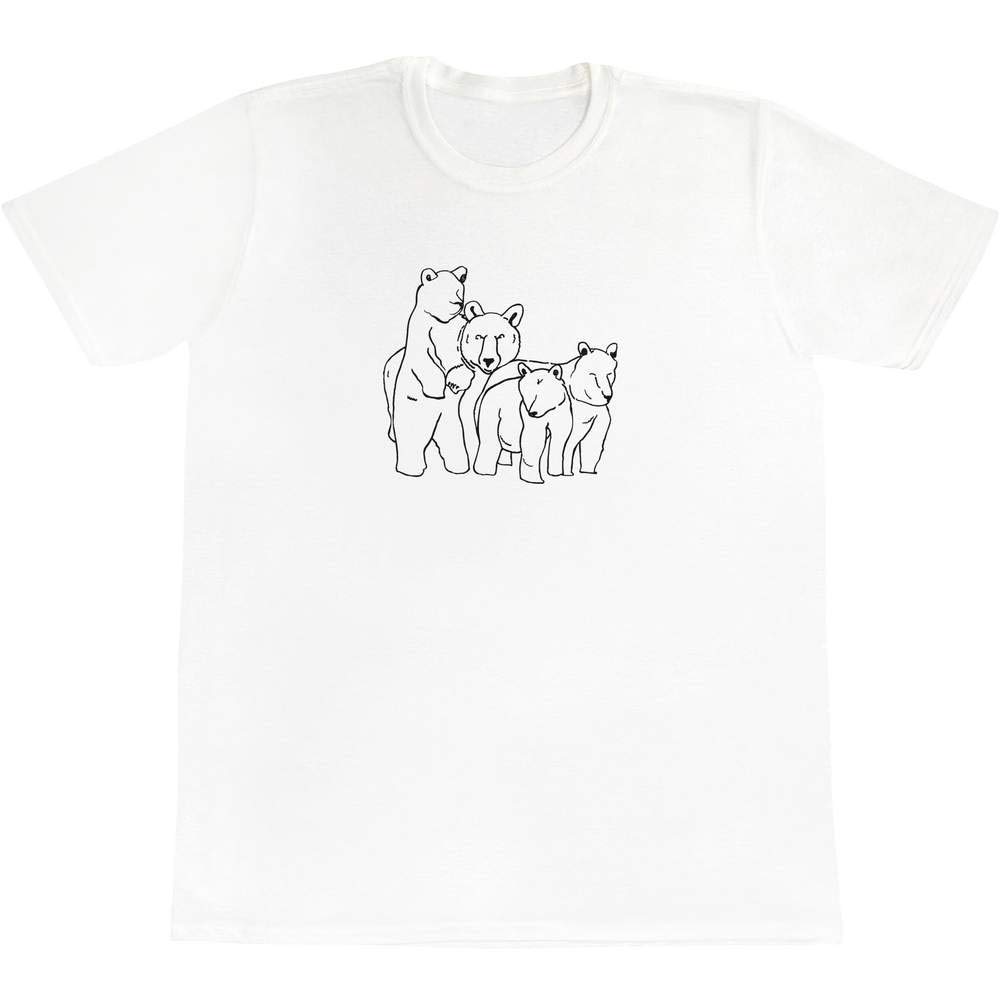 'Bear Family' Adult's Cotton T-Shirt (Extra Large) (TA00025676)