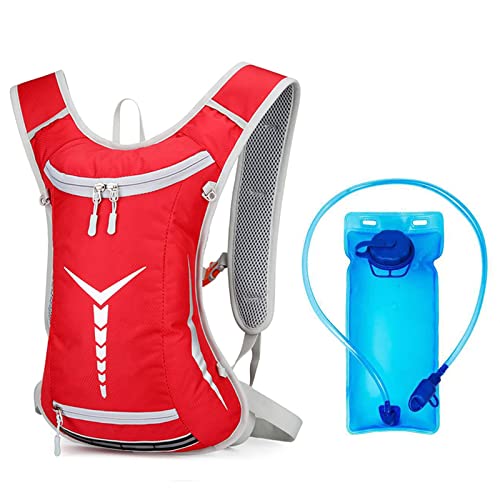 DSJGVN Rucksack Fahrradrucksack Mit Wasserblase, Damen Herren Wanderrucksack Outdoorucksack Wasserdicht MTB Rucksack Ultraligh (Color : Red, Size : 30x40x8cm) Cover
