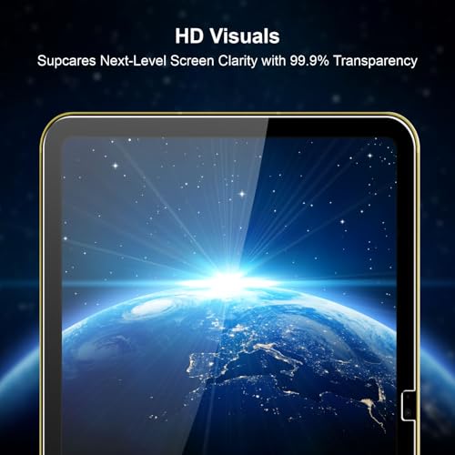 Image of SupCares Tempered Glass for iPad 10th Generation (10.9 Inch) and iPad 11th Generation (11 Inch) With Installation Kit | Military-Grade Gorilla Screen Protector | Edge to Edge Coverage | Transparent