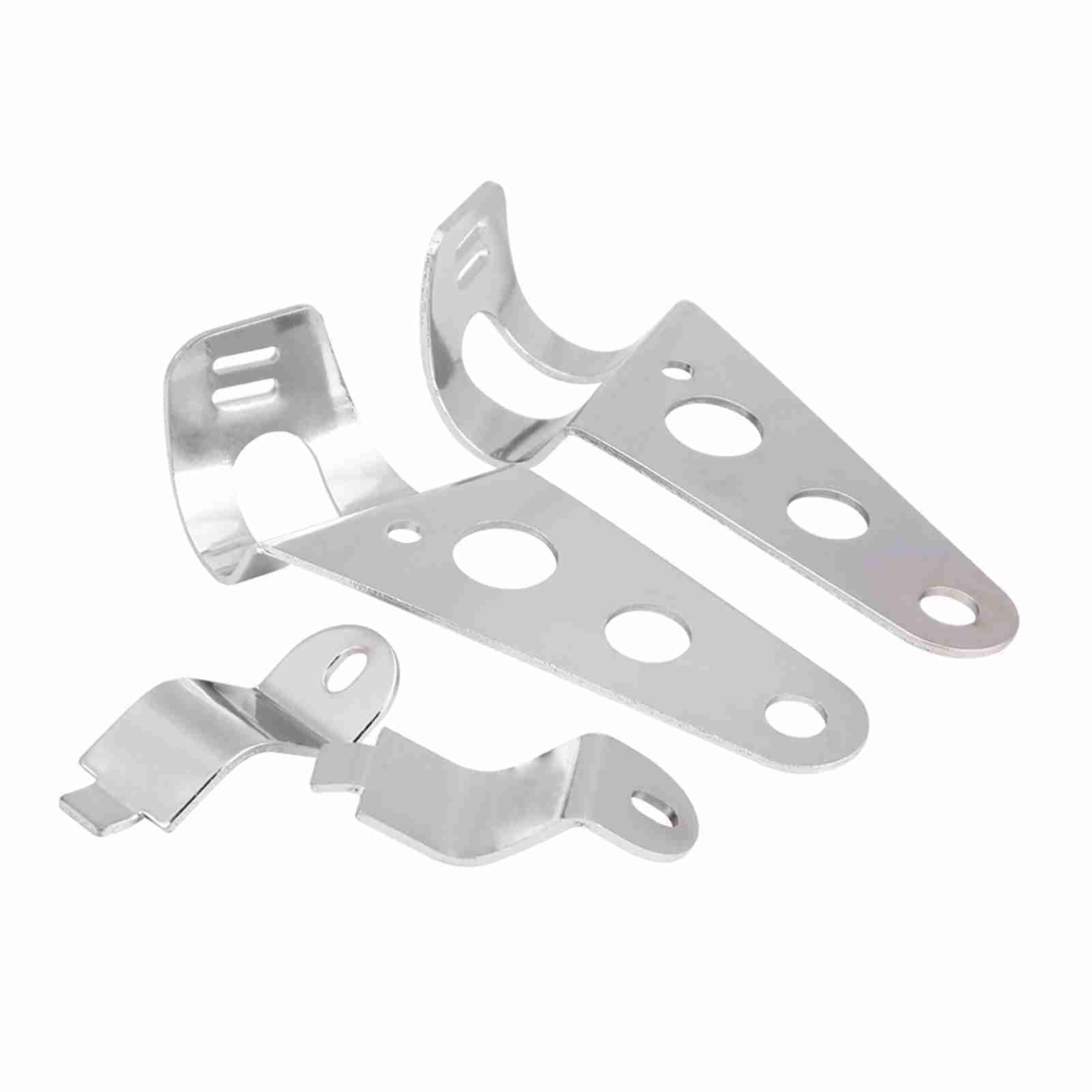 Motorcycle Headlight Mount Brackets, Adjustable Stainless Steel Holder Clamps for 22mm-32mm Fork Tubes, Easy Installation for (Silver)