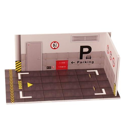Soporte de exhibición de garaje para modelo de coche – Parking de PVC a escala 1/32, realista mejora el diseño de vehículos moldeados a presión | modernizado Juguetes y AC