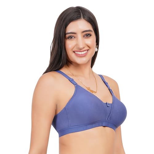 Image of Non Padded in B, C and D Cup Bra - Made of Pure Cotton Full Coverage Over Size Non Wired Pushup Soft Cup for T-Shirt Saree Dress Sports Garment for Daily Use Everyday