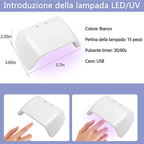 YINGJEE Lampada UV Led Unghie Mini 30W,Fornetto