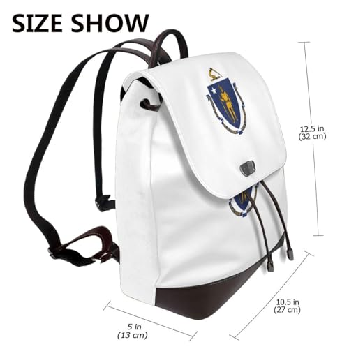 Sac à dos en cuir noir Massachusetts haut de gamme pour femme moderne