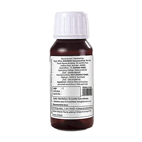 Durmeric OneDrop Wellness Valerian Root Oil - 30Ml | 100% Natural Pure Valerian Root Concentrated Extract | Therapeutic, Stress Relief, Insomnia (Pack of 1)