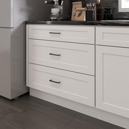 Image of Furinno Shaker Drawer Base Kitchen Cabinet with 3-Drawers, Ready to Assemble, 24 D x 36 W x 34.5 H, White