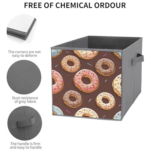Organiseur de rangement pliable marron et bacs empilables en tissu
