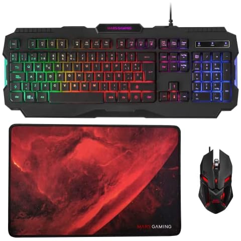 Combo de Teclado, Ratón y Alfombrilla Gaming con Iluminación RGB de Mars Gaming Cover