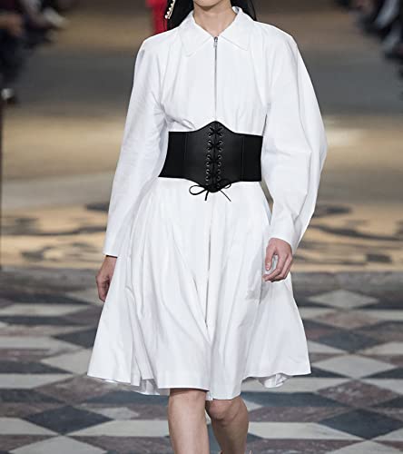 Black Leather Corset Belt for Women,Black Corset Bodysuit,Waist Cincher Belt2