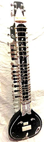 Music Studio Sitar électrique en acajou foncé avec chariot en fibre Marron - Les Beatles, Paul McCartney, John Lennon, RIngo Starr, George Harrison Music Studio Sitar électrique en acajou foncé avec chariot en fibre Marron
