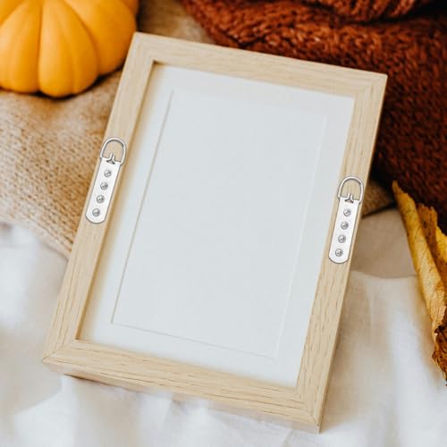 Image of 10 Pcs Super Heavy Duty Picture Hangers Extra Large Strap Hanger 4 Hole D-Ring Hanger with Screws for Hanging Picture Photo Frame