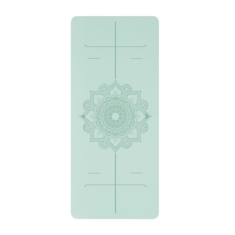 Customizable Eco-Friendly TPE Yoga Mat - Non-Slip Dual Layer Grip Alignment Lines Odorless with Carry Strap - Premium