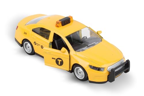 Modelo a escala taxi NYC 1:37 metálico amarillo miniatura 2