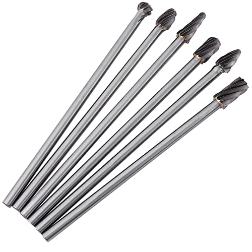 Juego de 6 fresas rotativas de carburo de tungsteno miniatura 2