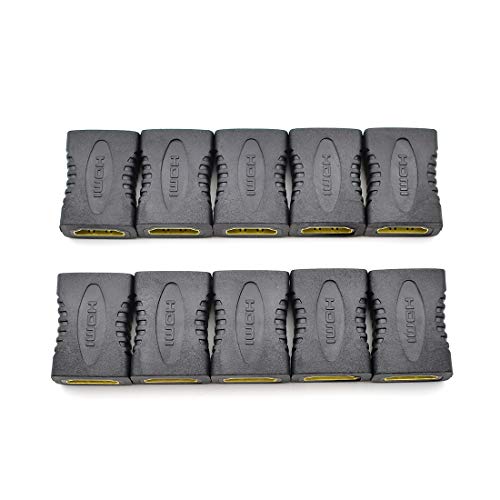 Pack de 10 adaptadores HDMI hembra a hembra dorados miniatura 6
