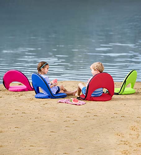 Hot Pink 5-Position Folding Chair With Adjustable Strap For Kids And Adults Comfortable Seat For Ground And Floor 20''L X 9.5''H #TOP1