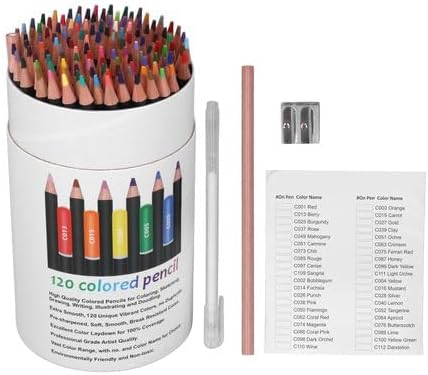 120 Colouring Pencils Art Set Tube with Sharpener and Blender