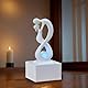 Zen’Light - Moderner Zimmerbrunnen Amor Weiß mit Farbigem LED-Licht - Zeitgenössische Innendekoration, Ideal für Meditation und Entspannung - Geschlossener Kreislauf mit Rotierender Kugel - 31x14x14cm