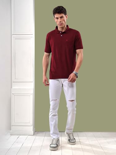 Image of Lux Nitro Mens's Cotton Polo T-Shirt | Half Sleeve Round Neck T-Shirt for Man | Solid Regular Fit