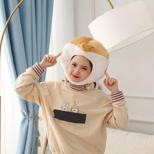 Fridg Funny Plush Piggy Hippo Corgi Hats Women Girls Animal Ear Hat Bunny Cap Headwear Birthday Gift Cosplay Prop - B #TOP2